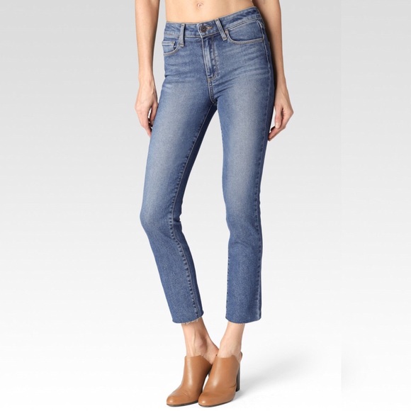 PAIGE Raw Hem Cropped Jean - Picture 1 of 2